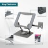 Portronics K9 Pro 360° Laptop Stand, buy decision mediastrone