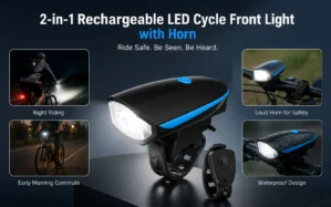 Rechargeable LED Cycle Front Light with Horn Worth Buying Mediastrone 1